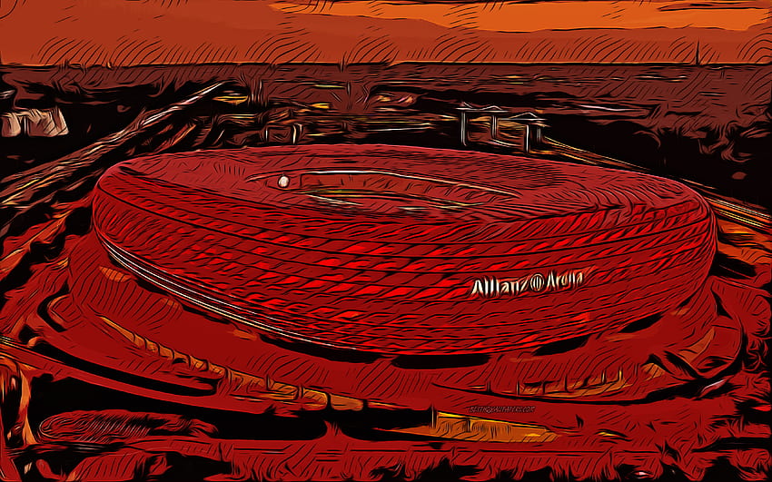 Alliance Arena, Munich, Germany, , vector art, Alliance Arena drawing ...