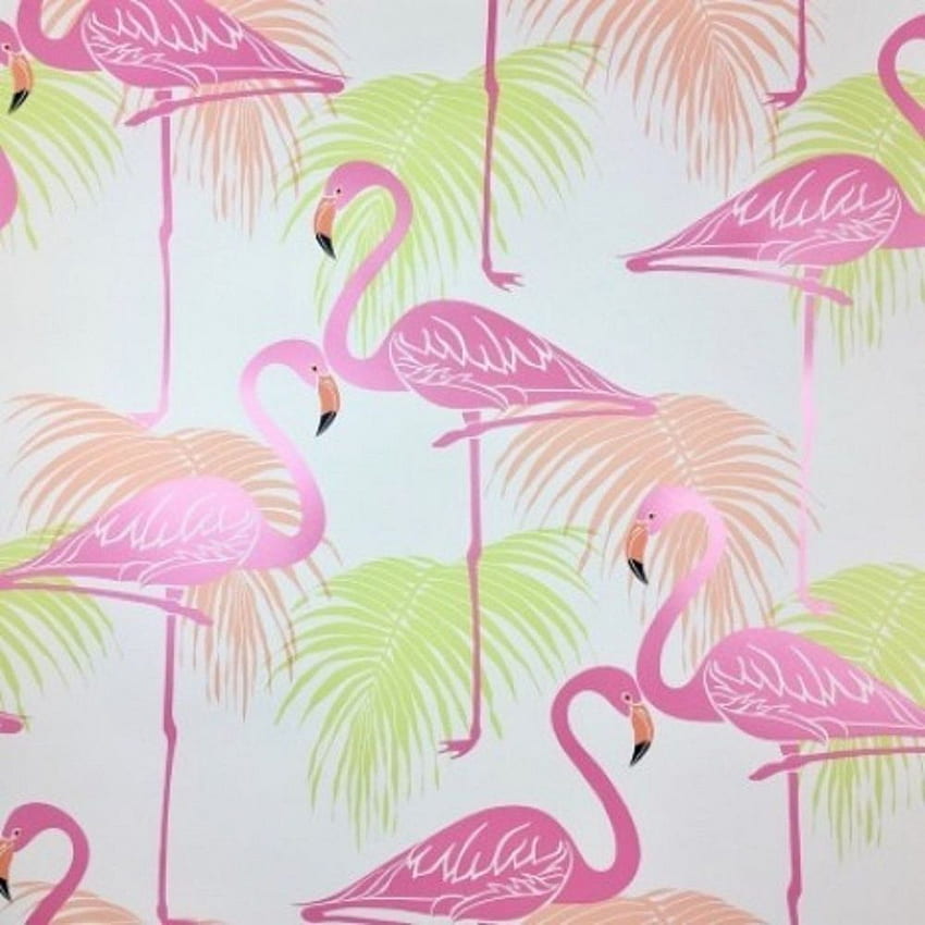 Fine Decor Flamingo Kids Rosa, Grün (FD42213) – von I Love UK HD-Handy-Hintergrundbild