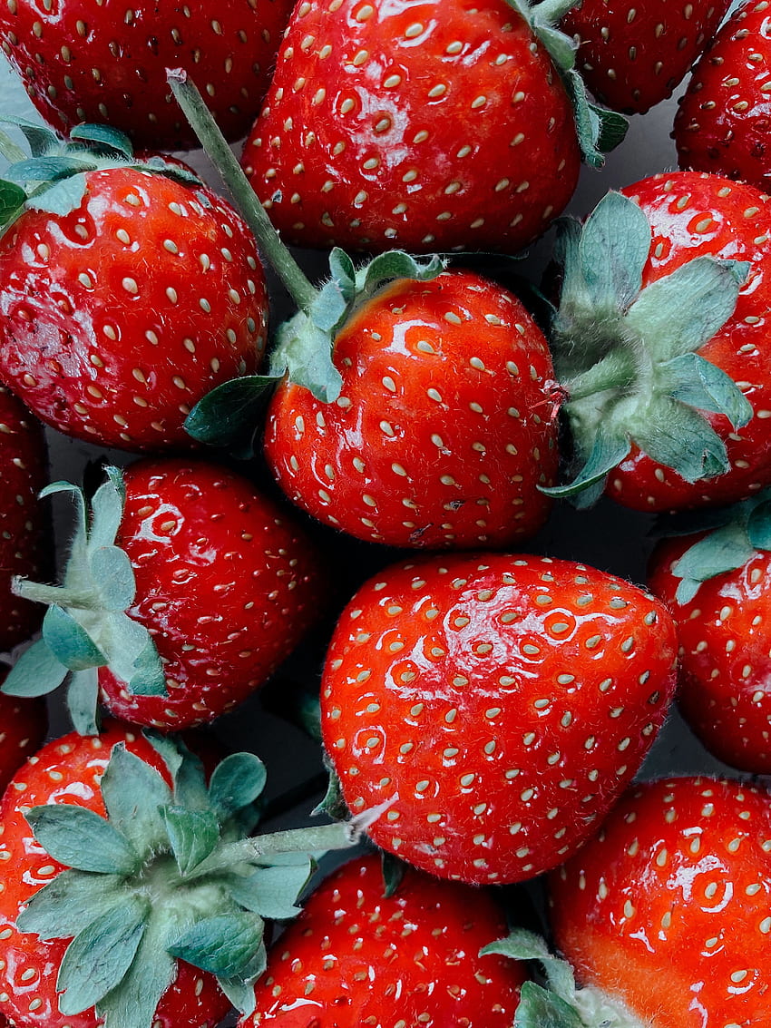 Juicy and fresh strawberries, close up HD phone wallpaper