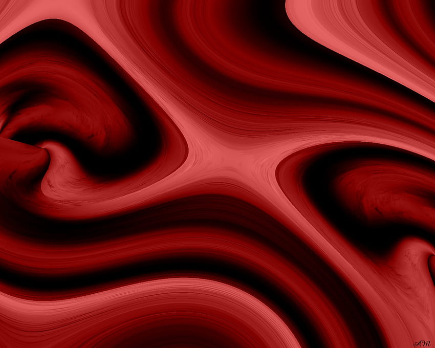 Paint swirls 3, cg, abstract, computer art, red HD wallpaper