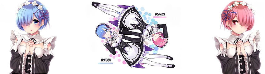 Re: Zero Kara Hajimeru Isekai Seikatsu, Rem (Re: Zero), Ram, 3840X1080 Anime Wallpaper HD