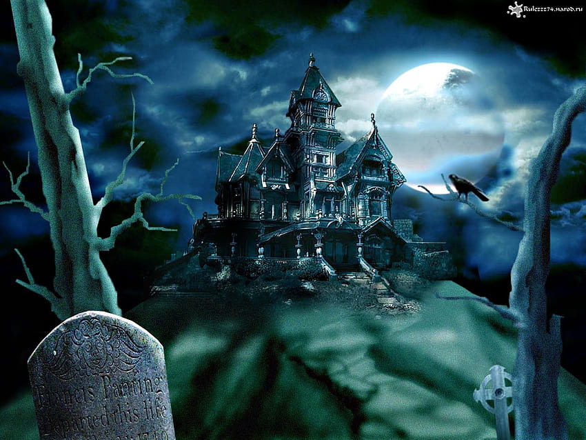 Landscape, Houses, Halloween, Castles HD wallpaper | Pxfuel