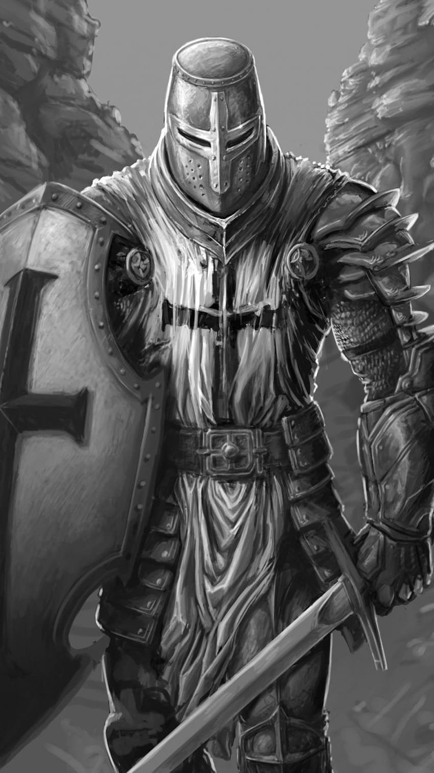 The Knight, fantasy, warrior, art, iphone 7, iPhone. Knight tattoo, Templar knight tattoo, Warrior tattoos, Crusader HD phone wallpaper