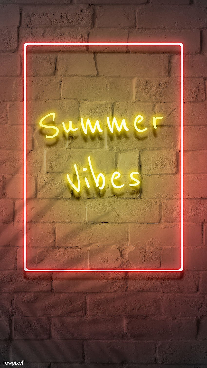 프레임에 네온 옐로우 여름 분위기, Cool Summer Neon HD 전화 배경 화면