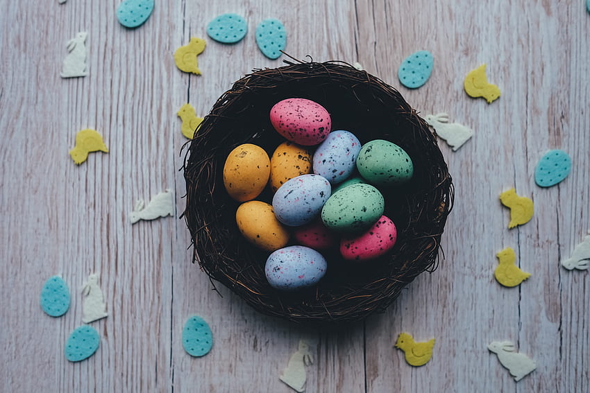 Święta, Wielkanoc, Jaja Przepiórcze, Kolorowe Jaja, Malowane Jaja Tapeta HD