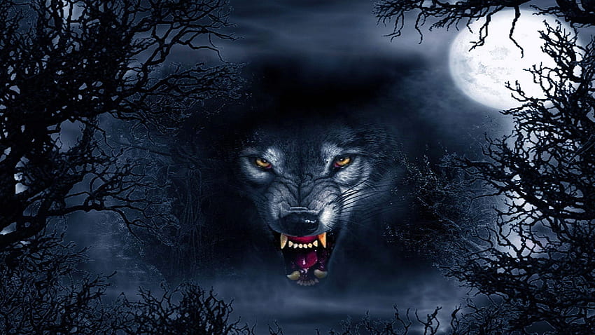 evil wolf face