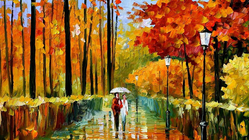 Autumn Oil Paintings Online HD wallpaper