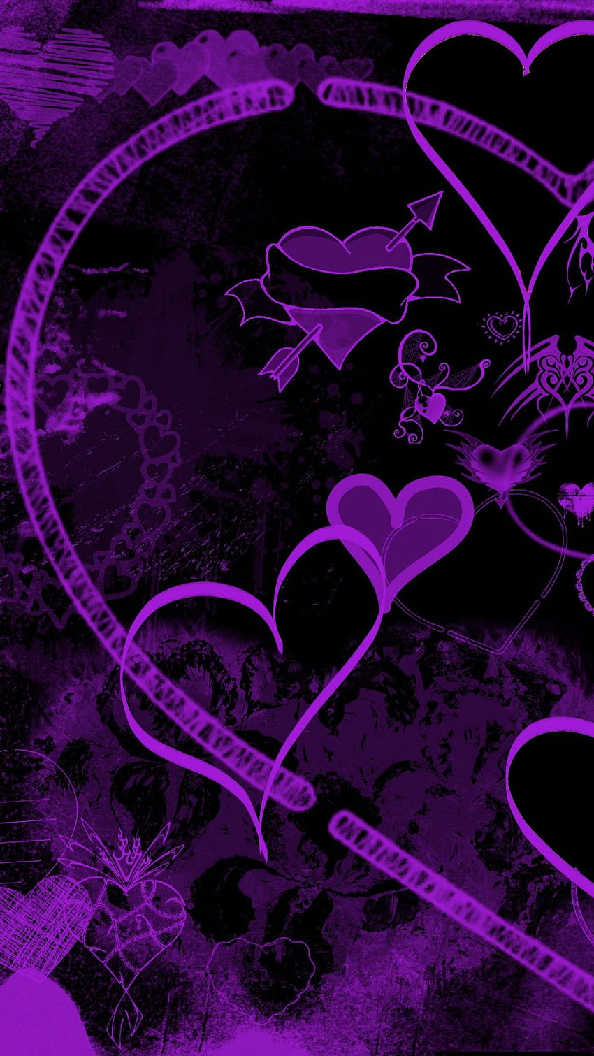 Lilac, Purple, Heart, Magenta, Color For - Black And Purple Roses Background - & Background HD phone wallpaper