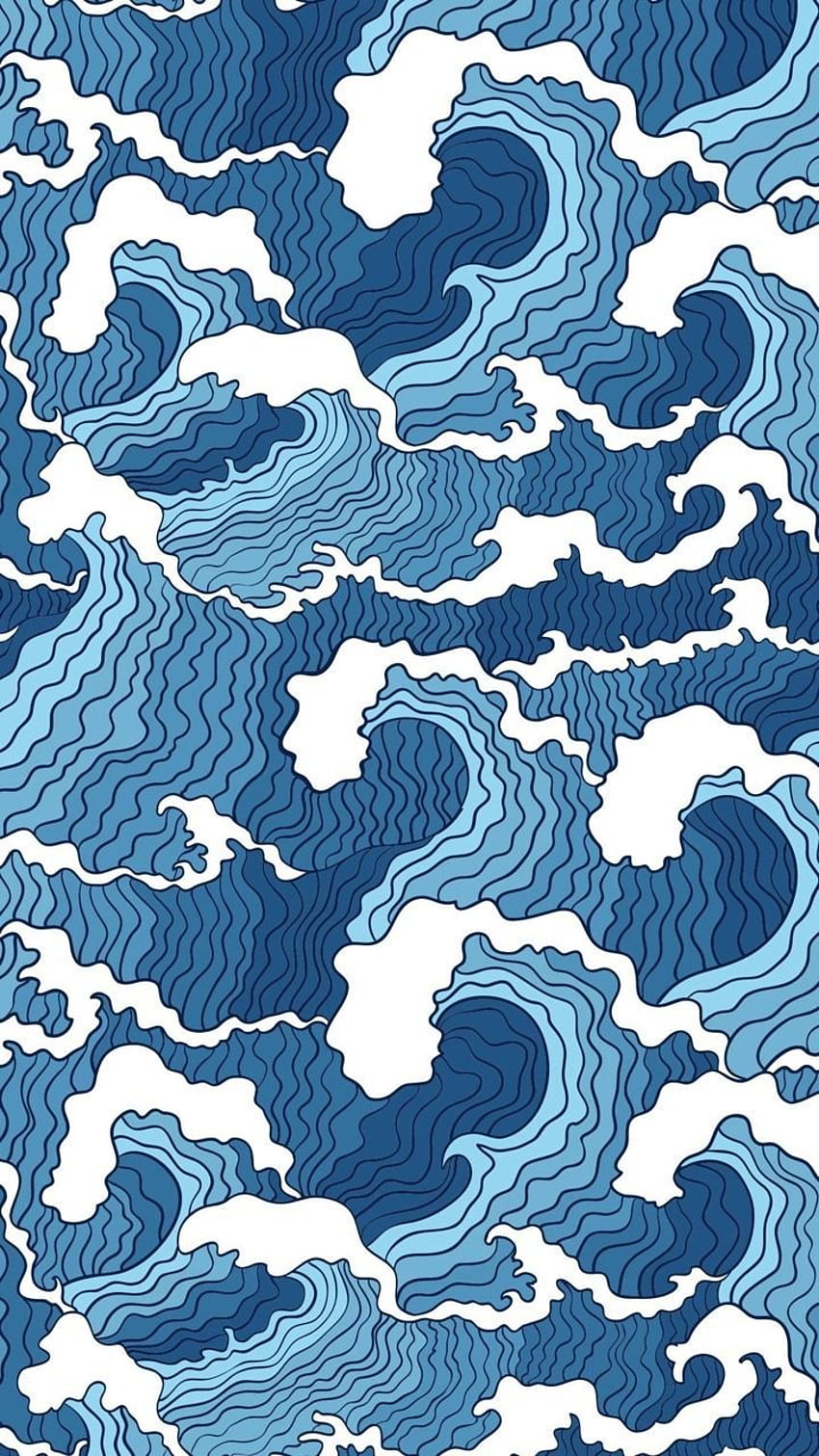 . 2019年のアート。 Waves , iPhone, Blue Tumblr HD電話の壁紙