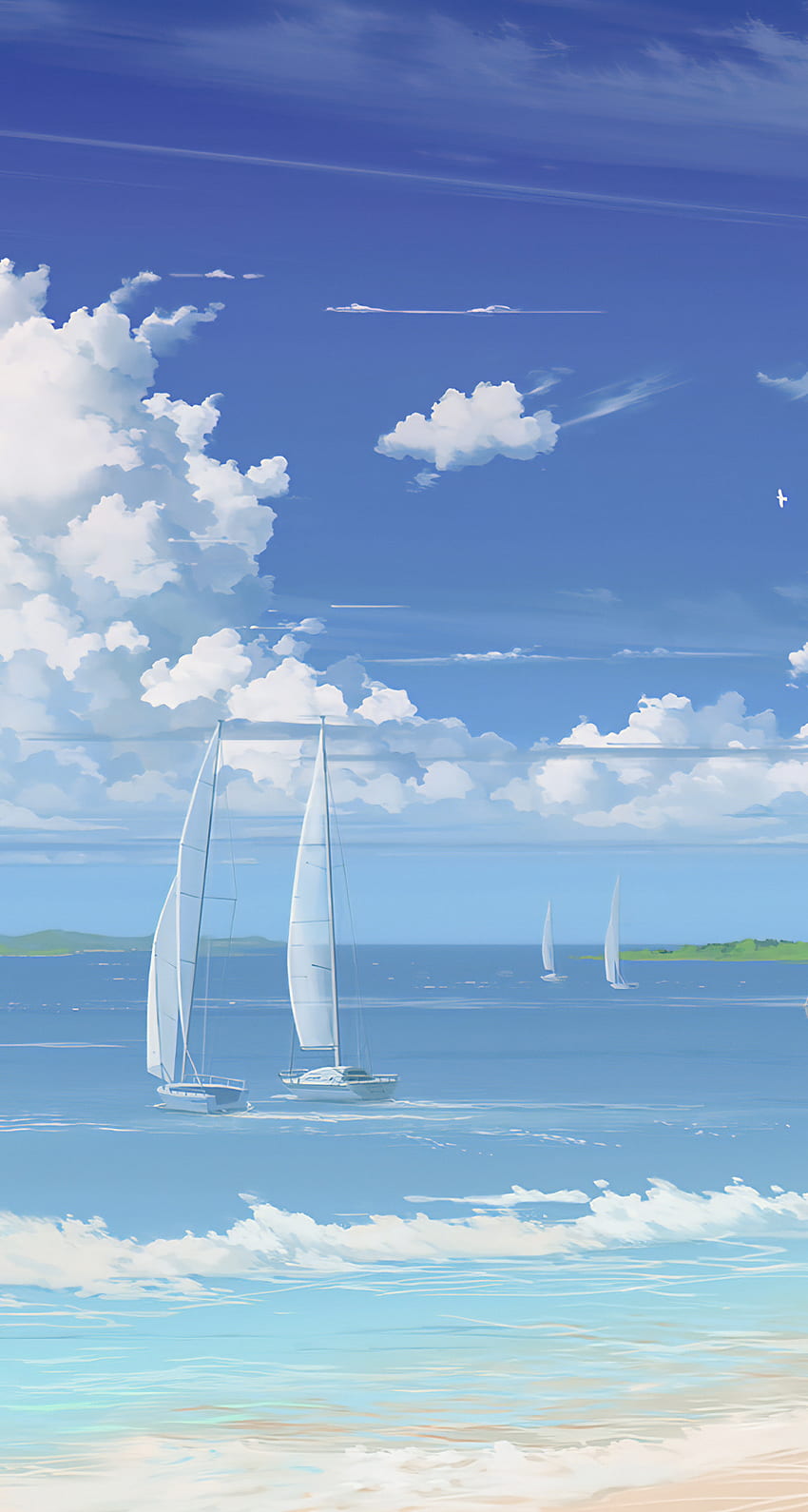 Vecteur, nuage, ciel, rec, yachts, humeur, bateaux, populaire, vibes, mer Fond d'écran de téléphone HD