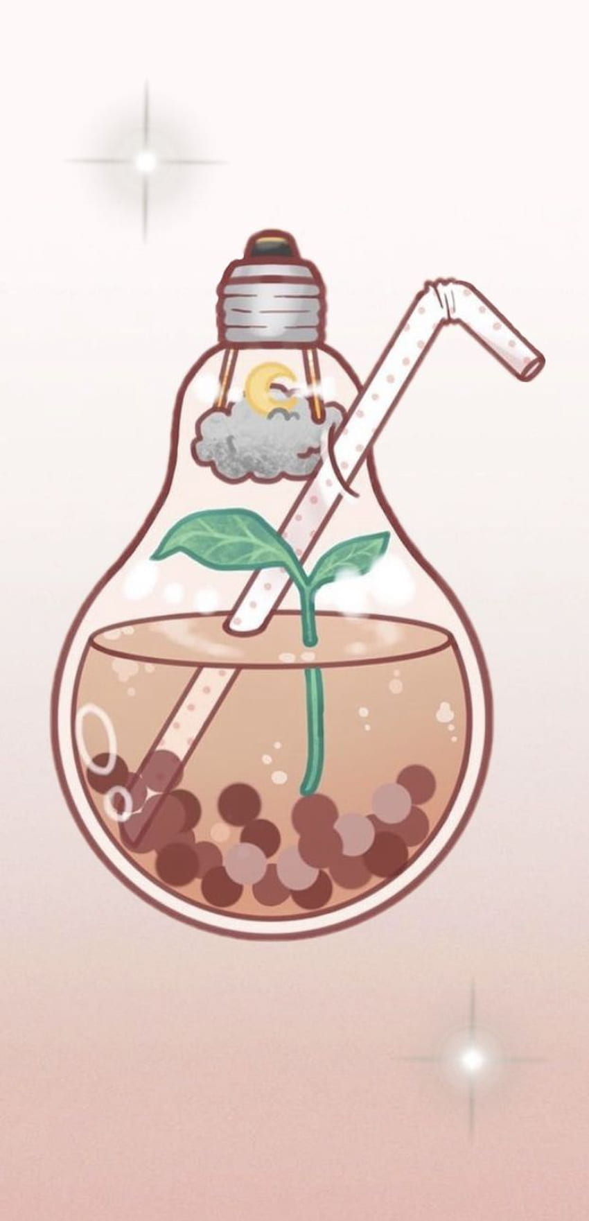 Słodka herbata Boba. Herbata, słodka herbata boba, estetyczny rysunek herbaty Boba, Bubble Tea Anime Tapeta na telefon HD