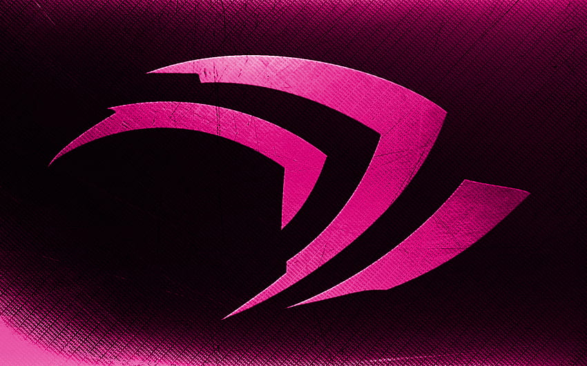 Logo violet Nvidia, art grunge, fond typographique violet, créatif, logo grunge Nvidia, marques, logo Nvidia, Nvidia Fond d'écran HD