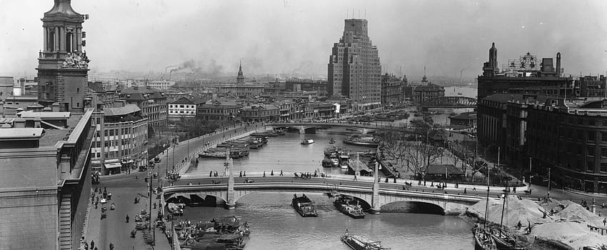 Retro Old Shanghai 1930er Der Flussdamm HD-Hintergrundbild