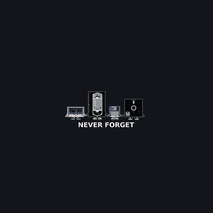 Never Forget Floppy History Dark Cute Illust HD phone wallpaper