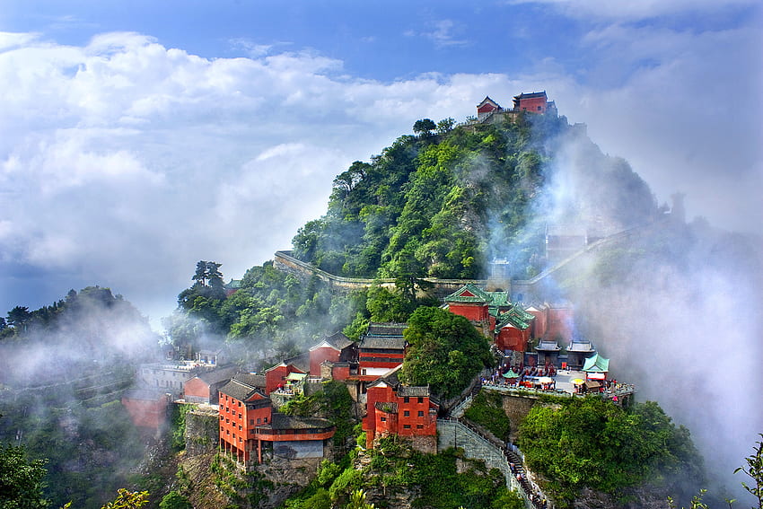 คู่มือท่องเที่ยวภูเขา Wudang – สถานที่ท่องเที่ยวสำคัญในภูเขา Wudang – สถานที่แนะนำใกล้ภูเขา Wudang วอลล์เปเปอร์ HD