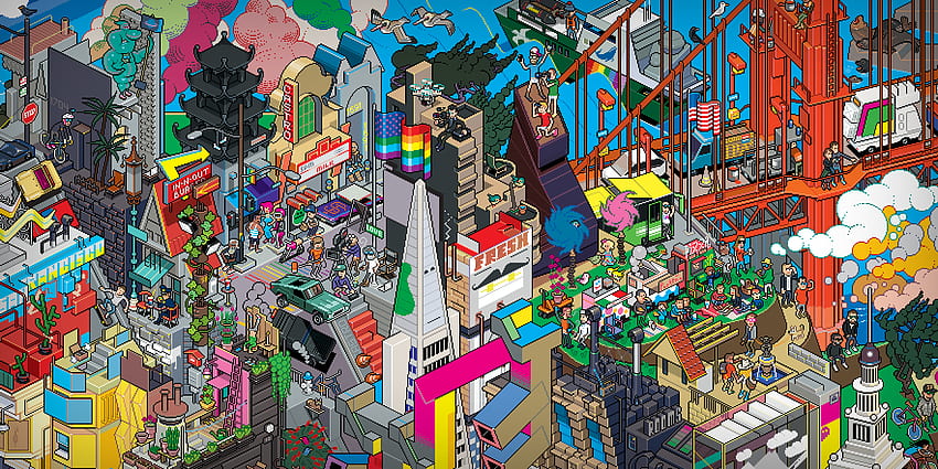 eBoy Welcome, Tokyo Pixel Art HD wallpaper