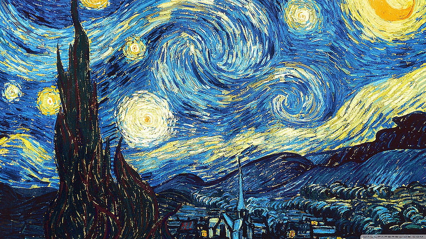 Yıldızlı Gece Van Gogh HD duvar kağıdı