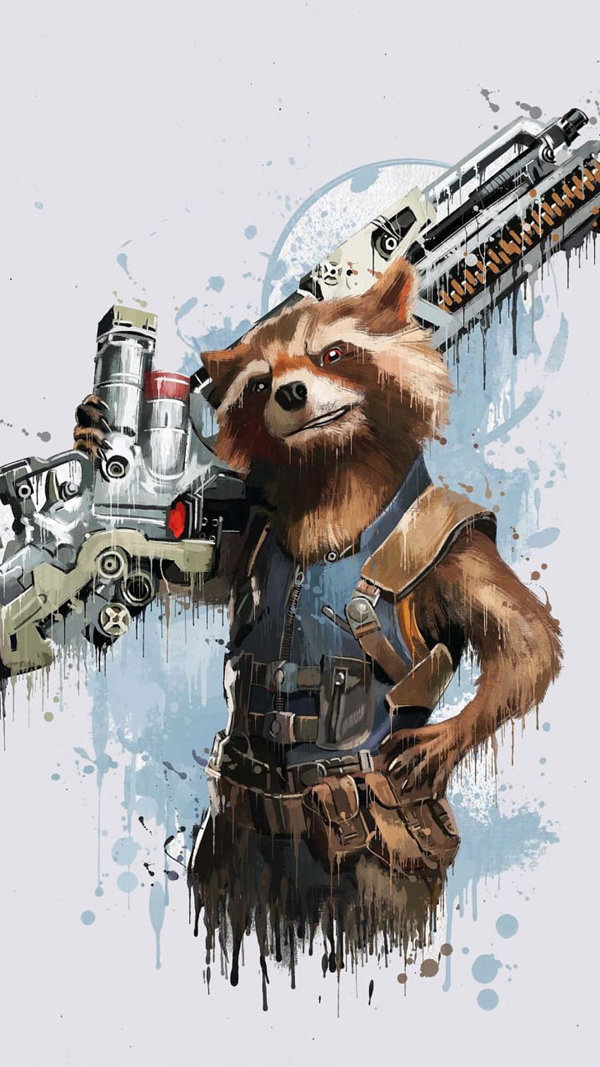 Rocket Raccoon, Vingadores: guerra infinita, mínimo, arte, 2018, Rocket Racoon Papel de parede de celular HD
