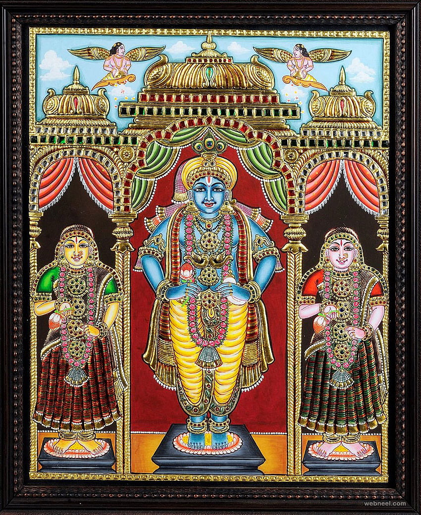 Bellissimi dipinti Tanjore - Dipinti tradizionali indiani Thanjavur Art Sfondo del telefono HD