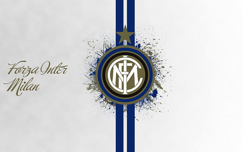 FC インテルナツィオナーレ ミラノ、アート、ロゴ、灰色の背景、イタリアのサッカー クラブ、グランジ アート、水しぶき、ミラノ、イタリア、セリエ A、サッカー、ネラッズーリ、FC インテルの解像度 . 高品質 高画質の壁紙
