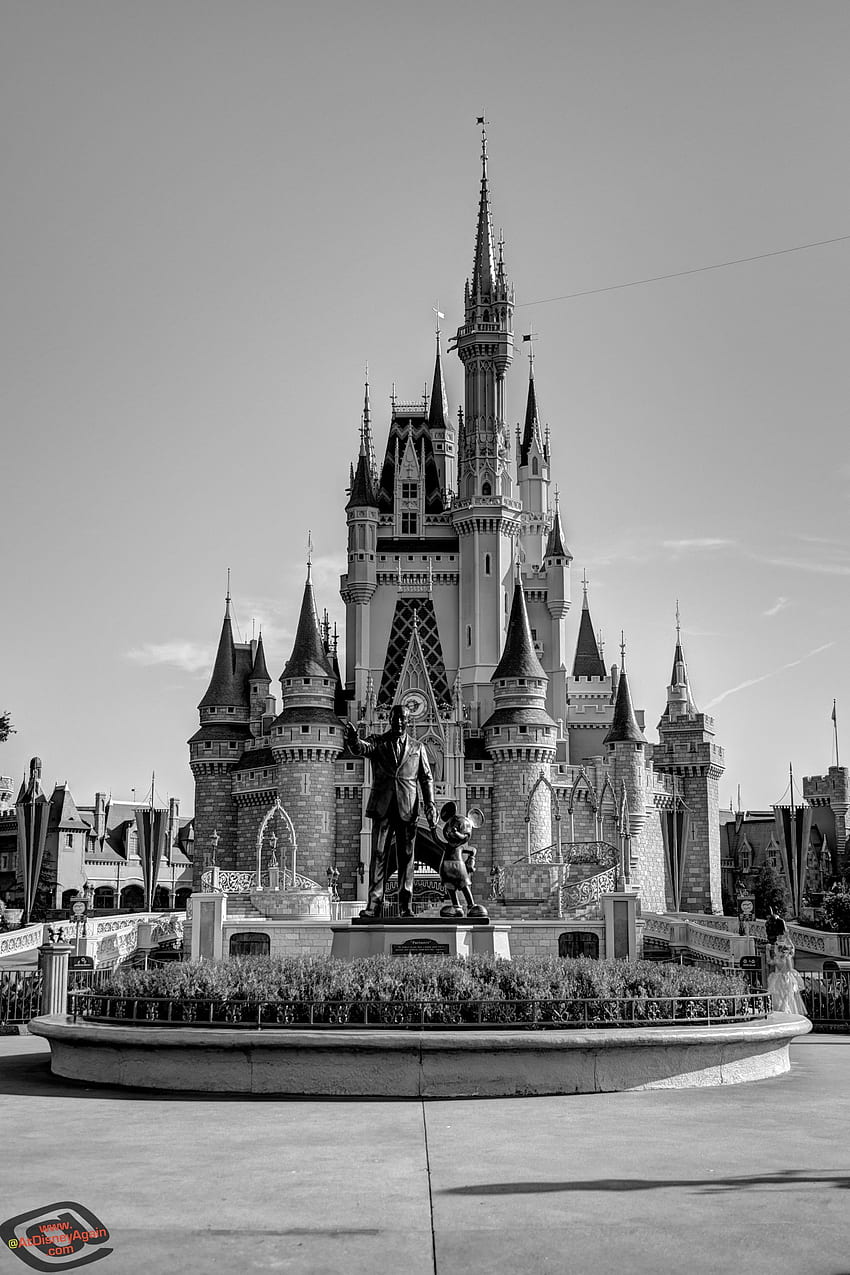 Kastil Disneyland, Disney Hitam Putih wallpaper ponsel HD