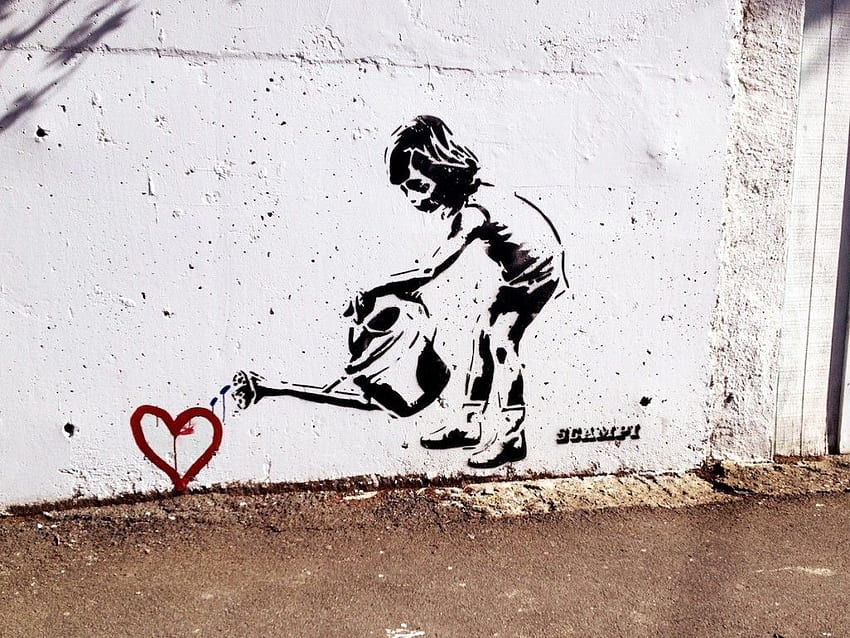 그래피티 스트리트 아트 Banksy Urban Street Art HD 월페이퍼