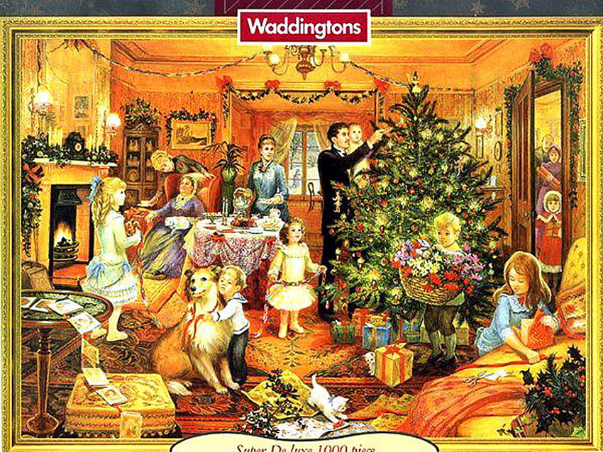 Noel kartpostal, kartpostal, Noel, ağaç HD duvar kağıdı