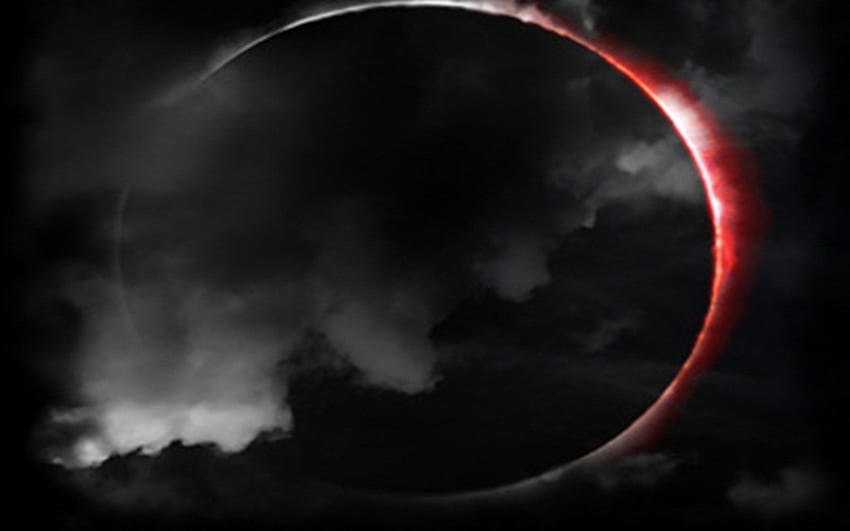 Eclipse, night, moon, fantasy, dark HD wallpaper