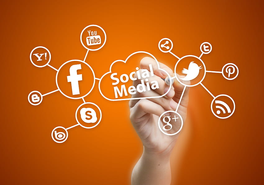 Media społecznościowe, Top 47 mediów społecznościowych. Oryginał 100, Marketing Tapeta HD