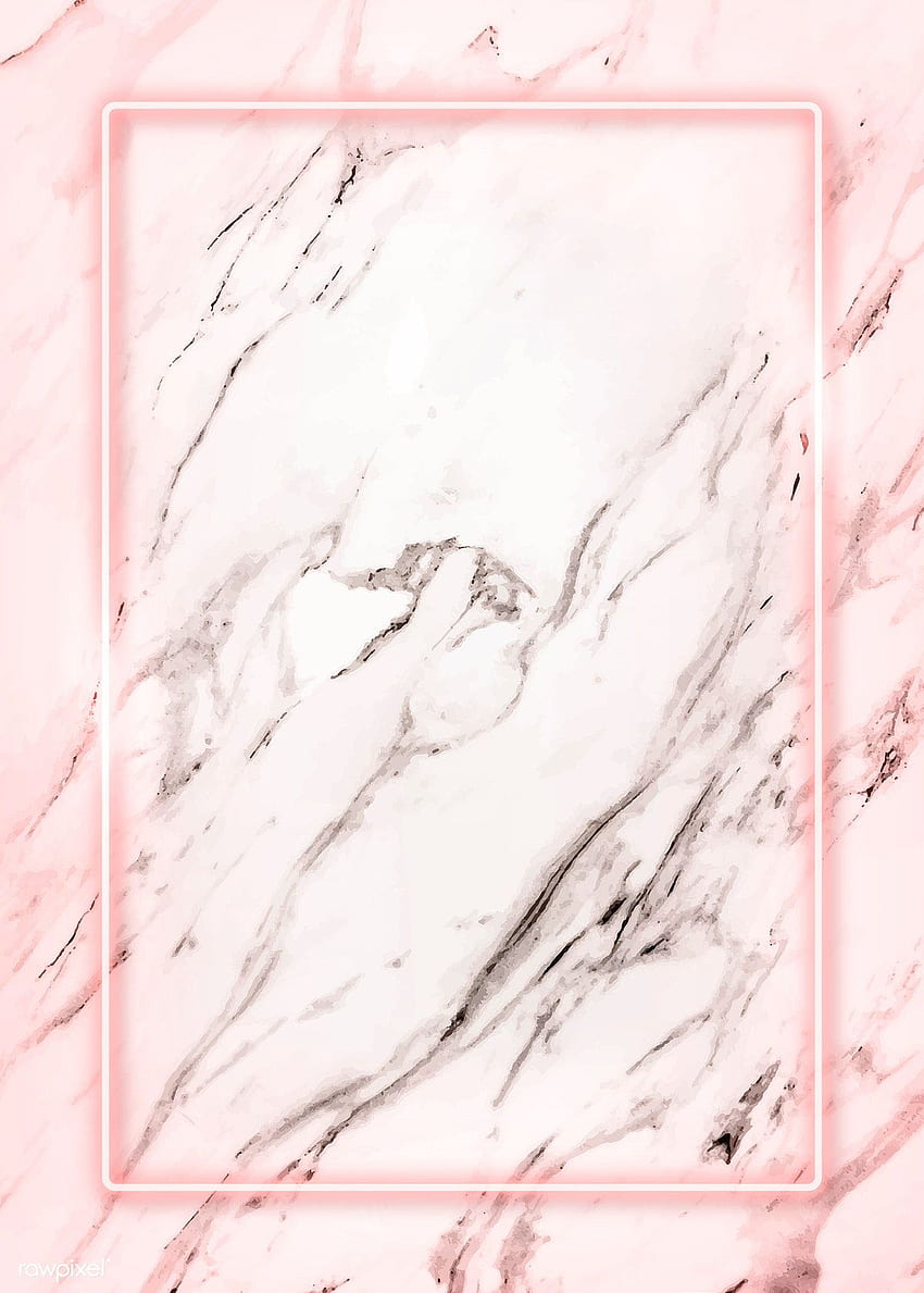 白い大理石の長方形のピンクのネオン フレームのプレミアム ベクトル。 ピンクの大理石の背景、ネオン フレーム、ピンクの大理石、黒とピンクの大理石 HD電話の壁紙