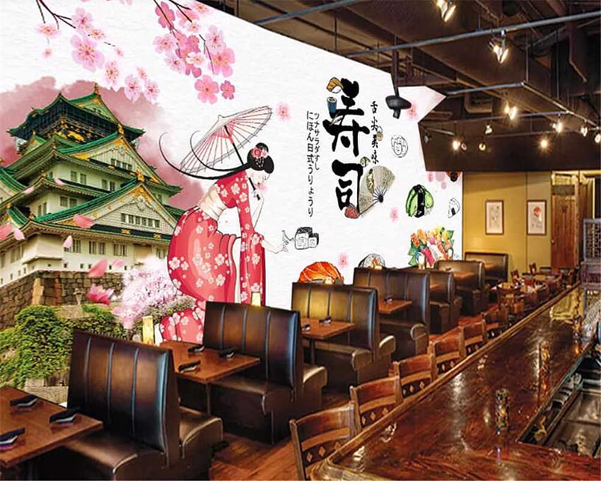 Beibehang japanese beauty decoration mural japanese food sushi restaurant  background 3D on the wall HD wallpaper | Pxfuel