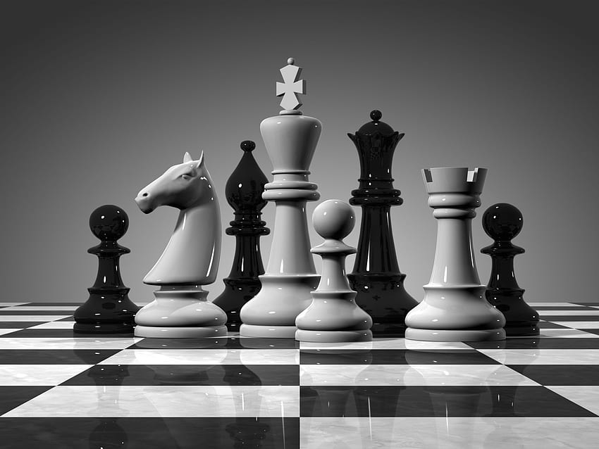 Szachy czarno-biały król 1, czarny król szachy Tapeta HD