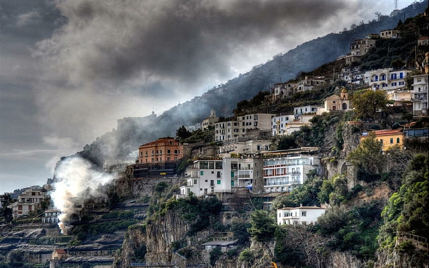 Bulut fabrikası Amalfi, fabrika, amalfi, bulut HD duvar kağıdı