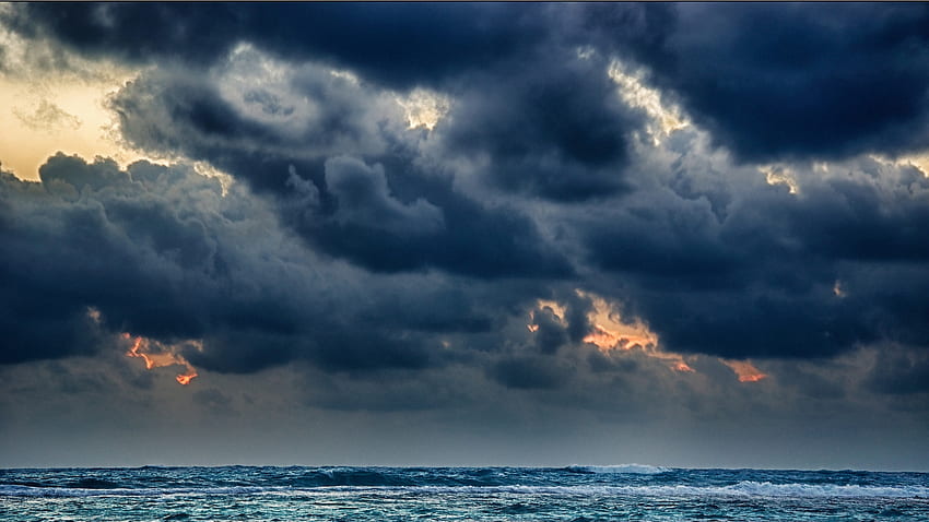 Nature, Sea, Clouds, Element, Gloomy, Storm, Heavy HD wallpaper