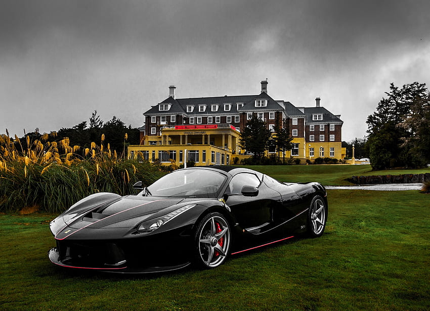 Black car, Ferrari LaFerrari Aperta, supercar HD wallpaper