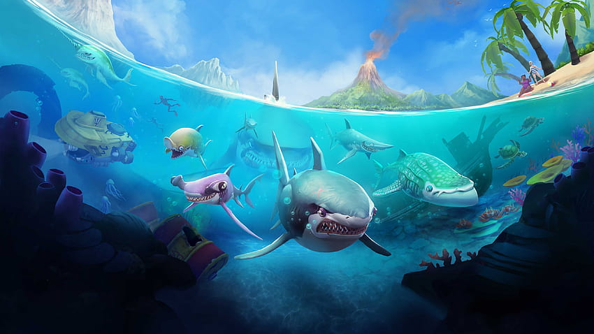Shark Games, Hungry Shark Evolution HD wallpaper