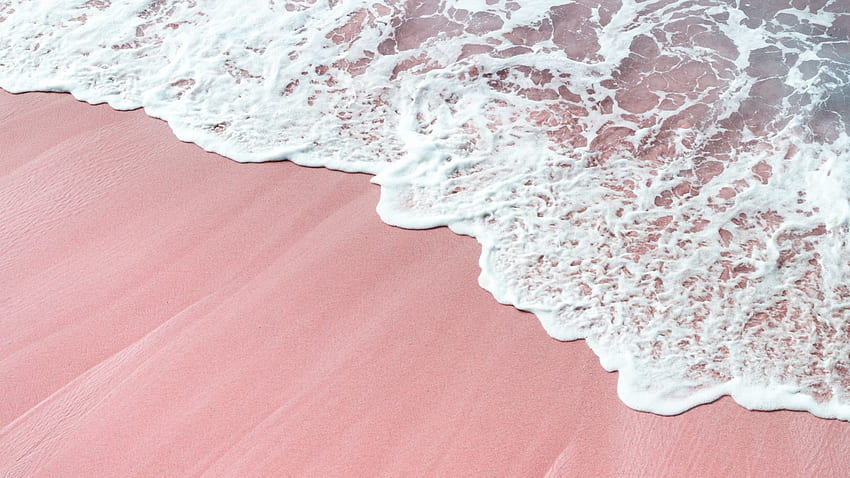 exotisch, Wellen, Strand und Sand, Tablet, Laptop, , Hintergrund, 17549, Pink Beach Laptop HD-Hintergrundbild