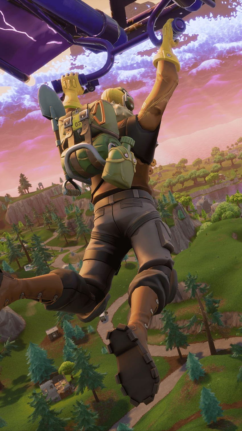 Fortnite Battle Royale Player Flying - 100% Pure HD phone wallpaper