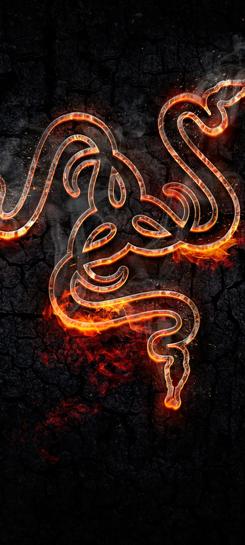 Forged , Razer, Fire, Dark Background, Black Dark, Neon Fire HD phone ...