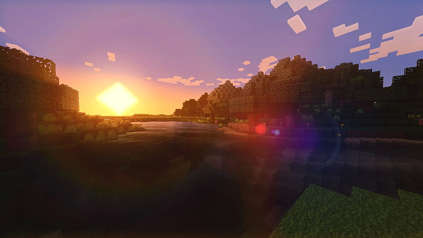 Minecraft Shaders Sunset Galería de visualización de Minecraft Shaders Sunset (1920 × 1080). Minecraft Shaders, Minecraft, Paisaje de fantasía fondo de pantalla