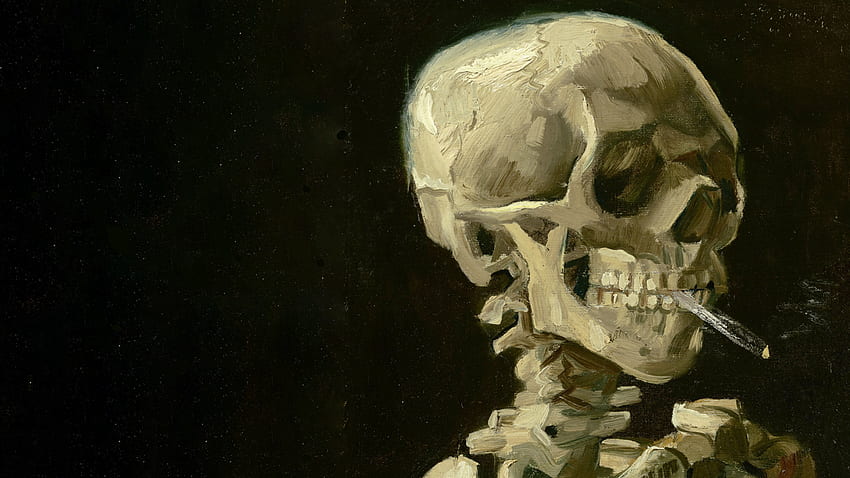Skull of a Skeleton with Burning Cigarette, by Vincent van Gogh [] :, Skeleton Samurai HD wallpaper