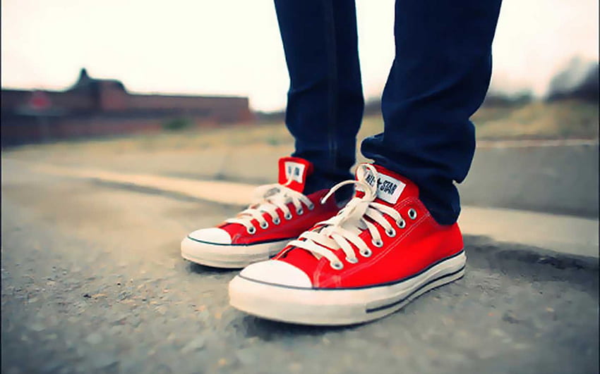 Обувки Converse, червени Converse HD тапет