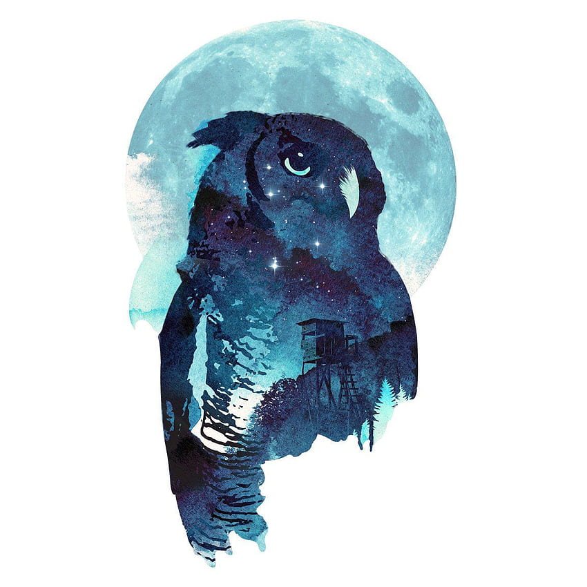 Róbert Farkas Midnight Owl, Burung Hantu Geometris wallpaper ponsel HD