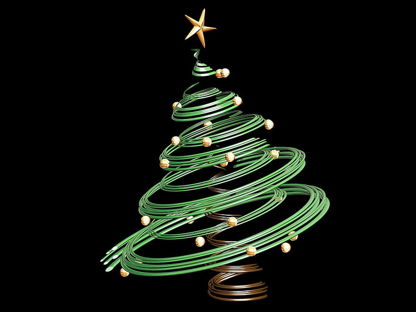 Lines, Rotation, Christmas Tree, Star HD wallpaper