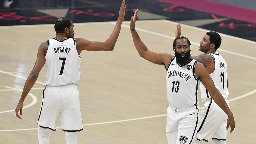Nets fall to Cavs in big three's debut, but still some fireworks from Kevin Durant, Kyrie Irving, James Harden HD wallpaper