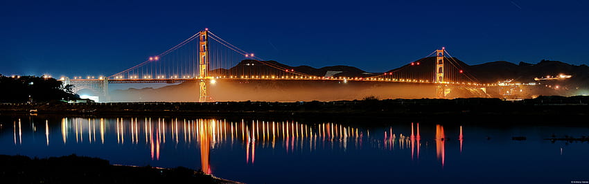 Dual monitor Golden Gate , background, Golden Gate HD wallpaper