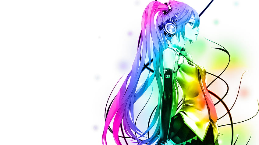 Miku Rainbow, Rainbow Hair HD wallpaper