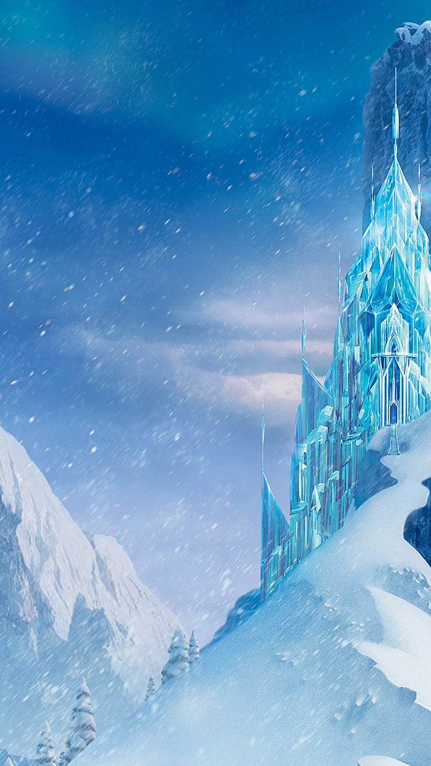 Castello di ghiaccio in Frozen. Sfondo del telefono HD