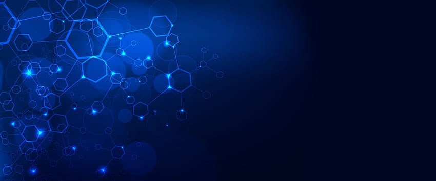 Blauer Wissenschafts-Technologie-Hintergrund. Technologiehintergrund, techn HD-Hintergrundbild
