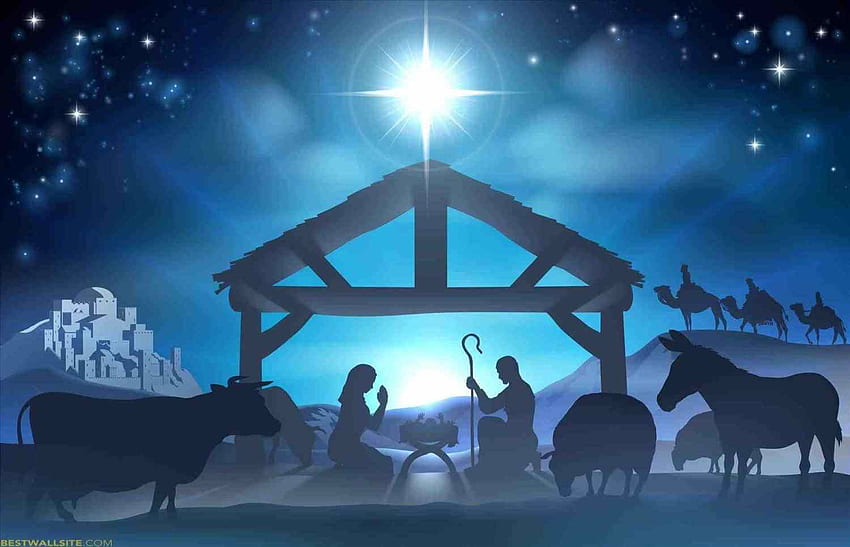Baby Bed's : Away In The Manger Merry Christmas Crib HD wallpaper